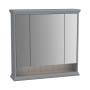 Шкаф Valarte 80 см с зеркальными дверцами, с LED подсветкой, цвет серый матовый