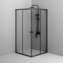 W87G-403-12090-BT Sunny Душевое ограждание прямоугольное, раздвижные двери 120x90 черный,стекло прозрачное