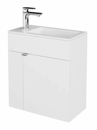 Комплект раковины и тумбы cо смесителем и зеркалом