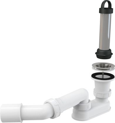 Сифон для душевого поддона с гидрозатвором и коленом