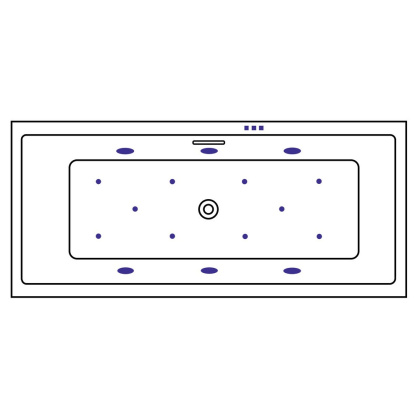 Ванна EXCELLENT Heaven Slim 160x75 "RELAX" (золото)