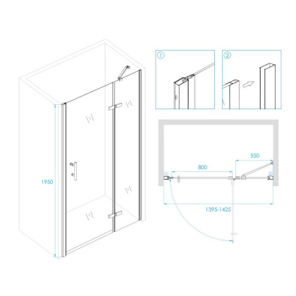 Душевая дверь RGW Passage PA-07B R 140 41080714-84R профиль Черный стекло прозрачное Душевая дверь RGW Passage PA-07B R 140 41080714-84R профиль Черный стекло прозрачное
