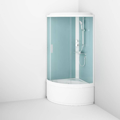 W88C-401A-090WT X-Joy Deep кабина душевая  90x90, 1/4 круга,  профиль белый, стекло прозрачное