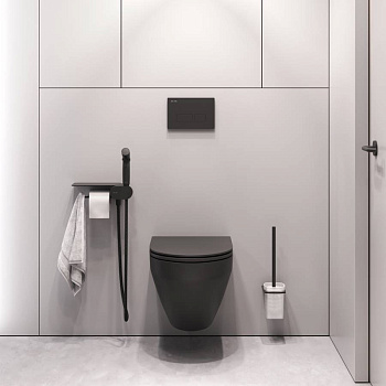 Набор подвесной унитаз с гигиеническим душем, черный CK70H1103B