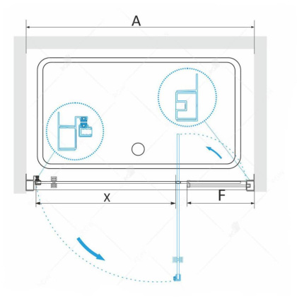 Душевая дверь RGW Passage PA-02 70 04080207-11 профиль Хром стекло прозрачное