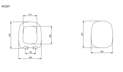 Сиденье с крышкой Fenice, дюропласт, плав.опускание, черный A0327-005, шт Сиденье с крышкой Fenice, дюропласт, плав.опускание, черный A0327-005, шт