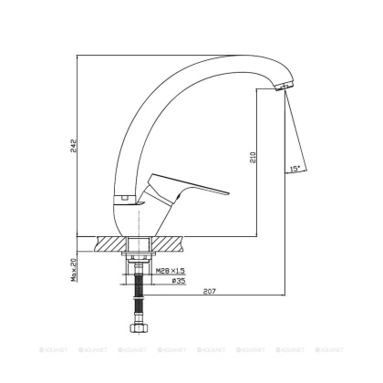 Смеситель для кухни Orange Dia M45-002cr