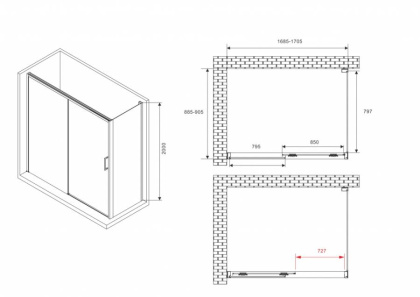 Душевой уголок ABBER Komfort AG93170-S92