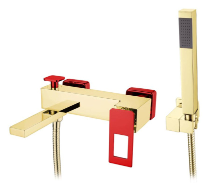 Смеситель для ванны Q GoldRed_Комплект