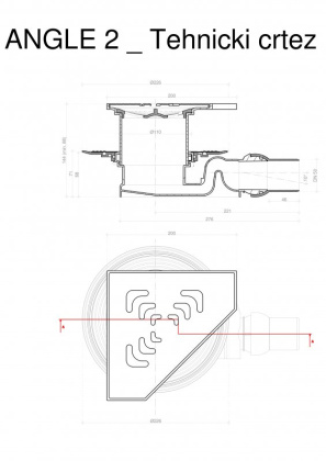 13000014 Угловой трап 194х194 мм Confluo Standard Angle, металл с перфорацией Square (квадрат) Исполнение: Хром  13000014 Угловой трап 194х194 мм Confluo Standard Angle, металл с перфорацией Square (квадрат) Исполнение: Хром