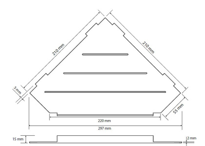 Душевая полка Bemeta Cytro 101302455 угловая, Хром матовый