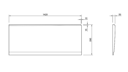 Боковая панель для акриловой ванны CEZARES PLANE/DUO-145-SP-L-W37 Боковая панель для акриловой ванны CEZARES PLANE/DUO-145-SP-L-W37