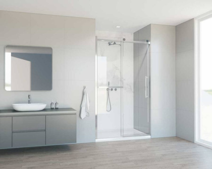 Душевая дверь Como Soft VDS-1CS130CL, 1300, хром, стекло прозрачное