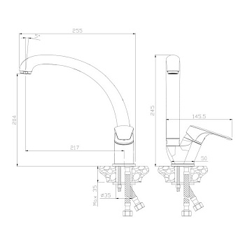 Смеситель д/кухни EVORA, арт.33431EV