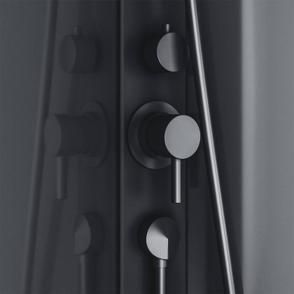 W90C-401-090BT Gem кабина душевая 90x90, 1/4 круга,  профиль Черный, стекло прозрачное W90C-401-090BT Gem кабина душевая 90x90, 1/4 круга,  профиль Черный, стекло прозрачное