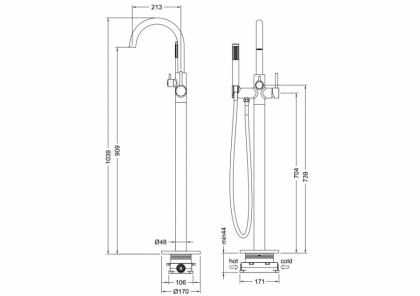 Смеситель Timo Saona 2310/00Y-CR chrome напольный Смеситель Timo Saona 2310/00Y-CR chrome напольный