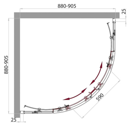 Душевой уголок BelBagno SELA-R-2-90-C-Cr