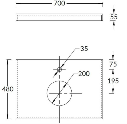 Столешница из керамогранита Риальто 70x48, бежевая, CN70.SG560420R