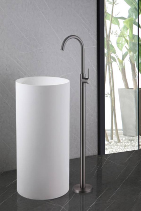 Смеситель ABBER Wasser Kreis AF8141NG напольный для раковины, никель Смеситель ABBER Wasser Kreis AF8141NG напольный для раковины, никель