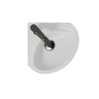 Подвесная, угловая раковина Sigma с отверстием под смеситель, размером 30 см.