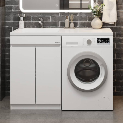 Тумба Onika Милтон Нова 58 напольная под стиральную машину, белая (ум. Kamilla 120/Марсал 120) Тумба Onika Милтон Нова 58 напольная под стиральную машину, белая (ум. Kamilla 120/Марсал 120)