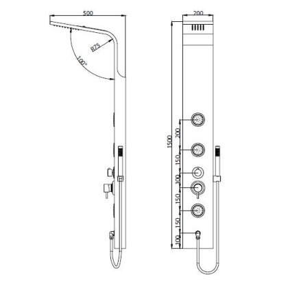 Душевая панель RGW Shower Panels 21140104-04 черная Душевая панель RGW Shower Panels 21140104-04 черная