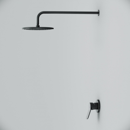 FB85A2R002 X-Joy, набор: Смеситель д/душа, верхний душ 220 мм, держатель д/верхн.душа, Черный, шт.