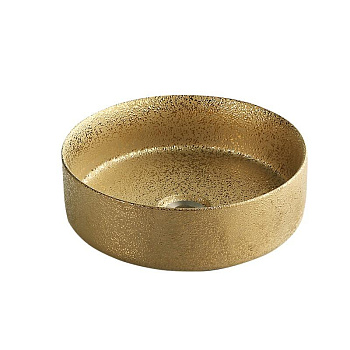 Умывальник накладной, круглый, золото брашированное, Point Виктория 37, PN43064GB