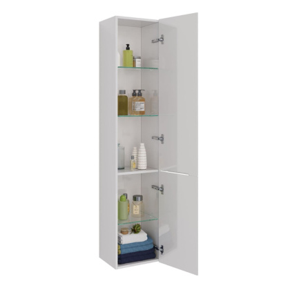 Пенал Lemark MIANO 35см подвесной/напольный, правый, 2-х дверный, цвет корпуса, фасада: Белый глянец