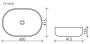 Умывальник чаша накладная овальная Element 600*415*135мм