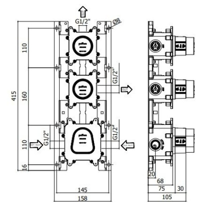 Скрытая монтажная часть для смесителя Paffoni Modular Box MDBOX018 Скрытая монтажная часть для смесителя Paffoni Modular Box MDBOX018