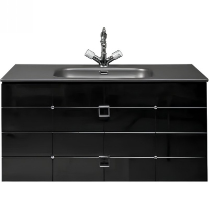 Тумба Piazza 100 черная + Хром_Комплект 841-100-BCR Boheme