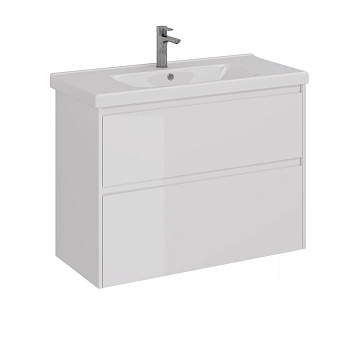 Тумба Lemark COMBI 100см под 1 раковину, подвесная/напольная, 2 ящика, цвет корпуса, фасада: Белый глянец Тумба Lemark COMBI 100см под 1 раковину, подвесная/напольная, 2 ящика, цвет корпуса, фасада: Белый глянец