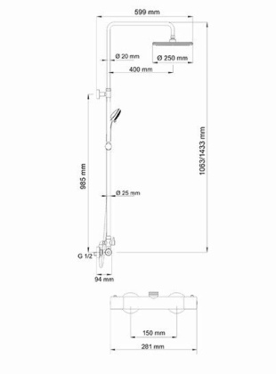 A13302 Thermo Душевой комплект с термостатическим смесителем Wasserkraft A13302 Thermo Душевой комплект с термостатическим смесителем Wasserkraft