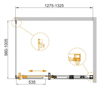 DUET SOFT-AH-1-120/80-C-Cr Душевой уголок
