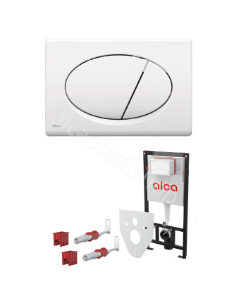 Инсталляция Alcaplast Sadromodul AM101/1120-3:1 RU M70-0001 для унитаза с Белой клавишей смыва