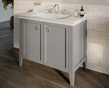 Шкаф Valarte 80 см с раковиной, с дверцами, цвет серый матовый