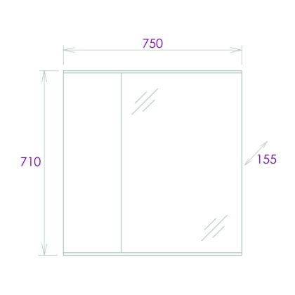 Шкаф-зеркало Onika Марбл 75 мрамор/камень бетонный, универсальный
