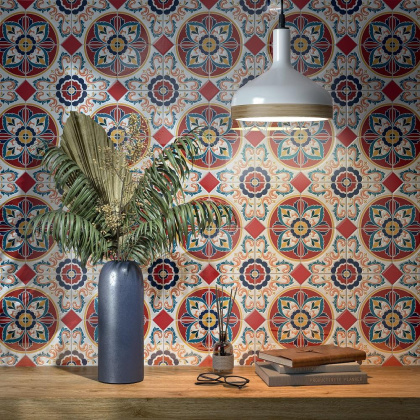 Декор настен. HGD\A445\18000 Болао 1 бордо 15см*15см*6,9мм (1уп/38шт/0,855м2) глянцевый, шт