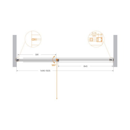 URBAN-B-12-150-C-CR Душевая дверь