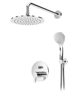 LEAF-DSIP-30-ST Душевая система с дивиатором для верхнего и ручного душа, верхний душ из стены 30 см Исполнение: Satinox  LEAF-DSIP-30-ST Душевая система с дивиатором для верхнего и ручного душа, верхний душ из стены 30 см Исполнение: Satinox