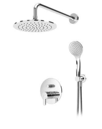 LEAF-DSIP-30-ST Душевая система с дивиатором для верхнего и ручного душа, верхний душ из стены 30 см Исполнение: Satinox  LEAF-DSIP-30-ST Душевая система с дивиатором для верхнего и ручного душа, верхний душ из стены 30 см Исполнение: Satinox