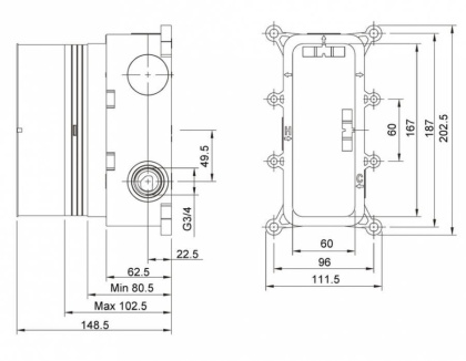 Душевая система Timo Petruma SX-5019/00SM скрытого монтажа с термостатом, хром