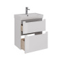 Тумба Lemark BUNO 60см под 1 раковину, подвесная/напольная, 2 ящика, цвет корпуса, фасада: Белый глянец