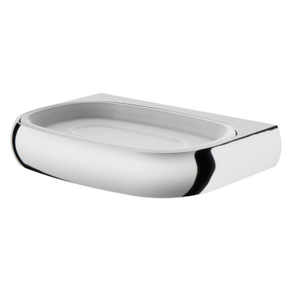 Стеклянная мыльница Sensation с настенным держателем, 15,6х2,8х11,3 см, хром, A3034200