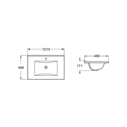 Раковина VBS-13120MA керамическая, цвет антрацит матовый
