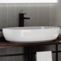 Смеситель для раковины FUTURA однорычажный высокий без донного клапана 3/8, матовый черный