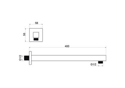 Держатель верхнего душа настенный 400 мм AQUATEK AQ2177CR 