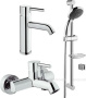 Набор смесителей Vitra Minimax S, 3 в 1 (раковина, в/д, душ. гарнитур 5 режимов) A49153EXP