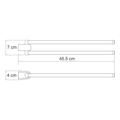 Держатель полотенец двойной Berkel, 45,5х7х4 см, хром, K-6831